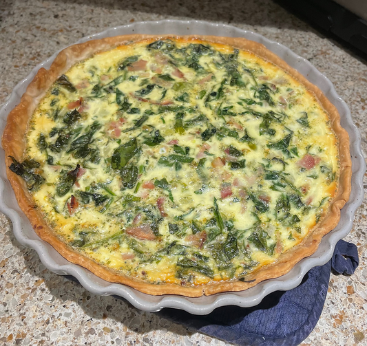 5-Onion Ham and Cheese Quiche