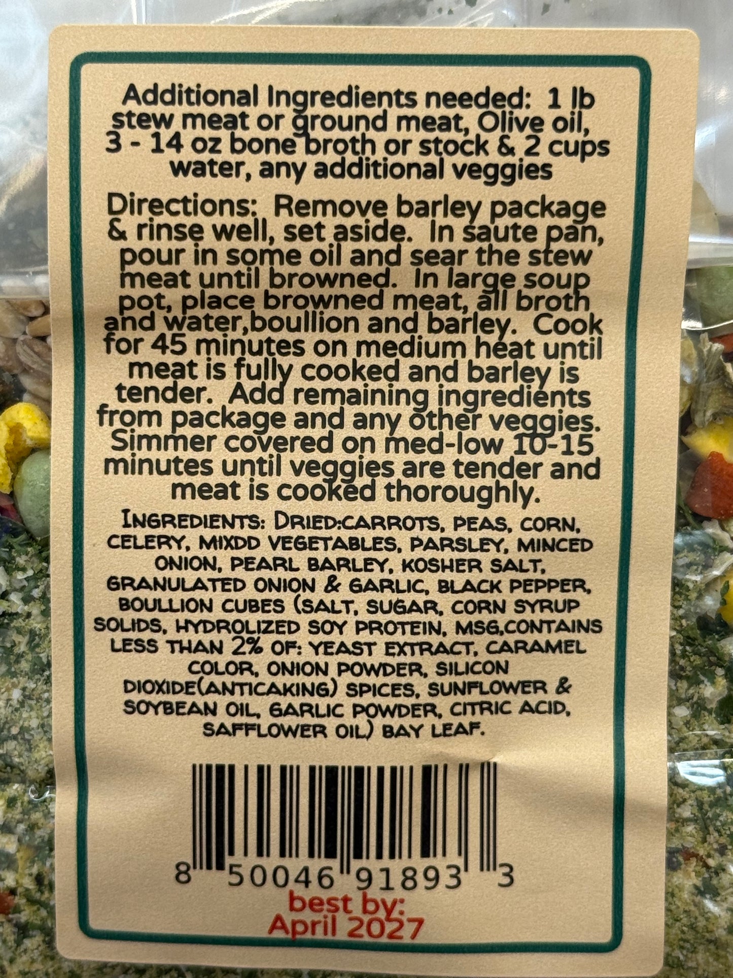 Beef & Barley Soup Mix