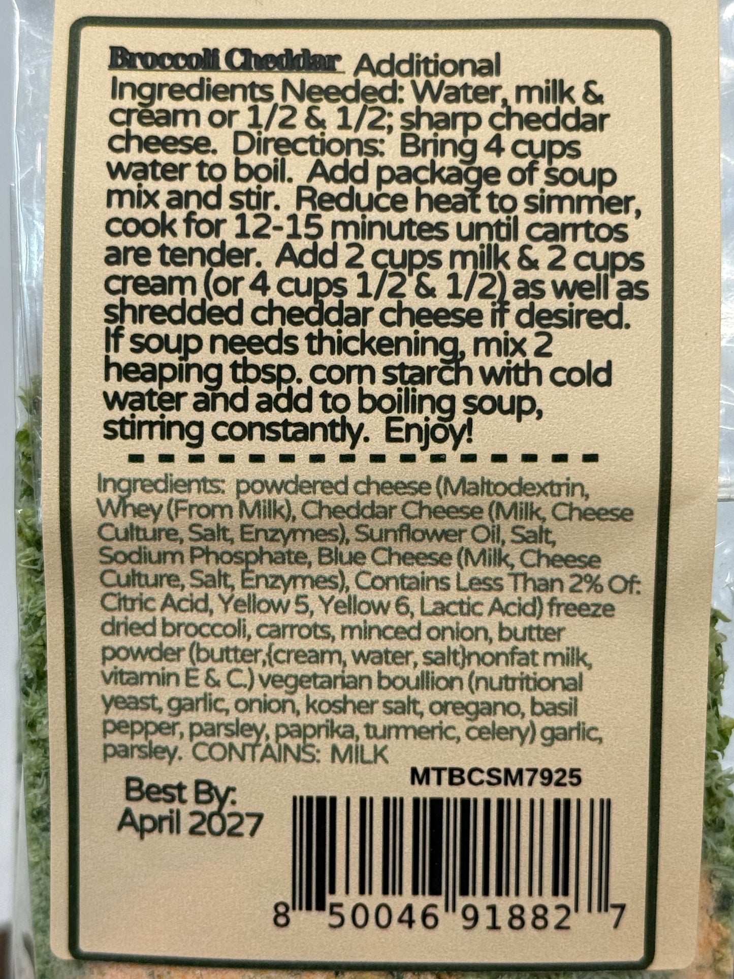 Broccoli Cheddar Soup Mix