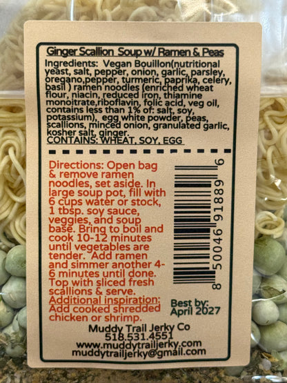 Ginger Scallion Soup with Ramen & Peas
